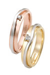 Wedding rings 18 Carats Rose Gold and Whitegold With Diamonds by FaCaDoro