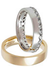 Wedding rings 18 Carats Rose Gold and Whitegold With Diamonds by FaCaDoro