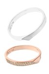 Wedding rings 18 Carats Rose Gold and Whitegold With Diamonds by FaCaDoro