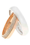 Wedding rings 18 Carats Rose Gold and Whitegold With Diamonds by FaCaDoro