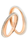 Wedding rings 18 Carats Rose Gold and Whitegold With Diamonds by FaCaDoro