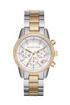 Michael KORS Ritz Crystals Chronograph Two Tone Stainless Steel Bracelet