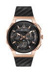 BULOVA Curv Chronograph Black Rubber Strap