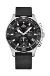 SWISS MILITARY by CHRONO Mens Chronograph Black Combined Materials Strap