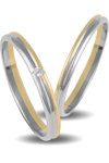 Wedding Rings in 9ct Yellow Gold and White Gold