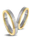 Wedding Rings in 9ct Yellow Gold and White Gold