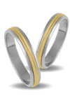 Wedding Rings in 9ct Yellow Gold and White Gold