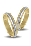 Wedding Rings in 9ct Yellow Gold and White Gold