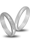 Wedding Rings in 14ct White Gold with Zircons