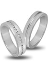 Wedding Rings in 14ct White Gold with Zircons