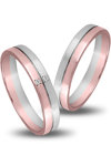 Wedding Rings in 14ct White Gold and Pink Gold