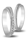 Wedding Rings in 14ct White Gold with Zircons