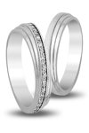 Wedding Rings in 14ct White Gold with Zircons