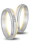 Wedding Rings in 14ct Yellow Gold and White Gold with Zircons