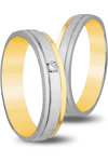 Wedding Rings in 14ct Yellow Gold and White Gold