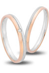 Wedding Rings in 14ct White Gold and Pink Gold with Zircon