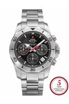 SWISS MILITARY by CHRONO Solar Chronograph Silver Stainless Steel Bracelet