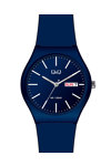 Q&Q Ladies Blue Silicone Strap