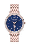 U.S.POLO Faith Crystals Rose Gold Stainless Steel Bracelet