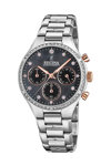 FESTINA Boyfriend Chronograph Crystals Silver Stainless Steel Bracelet