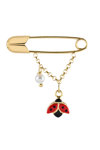 Pin 9K Gold with design of Ladybug by Ino&Ibo with Pearl