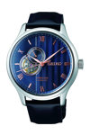 SEIKO Presage Japanese Zen Garden 'Sakura by Night' Automatic Blue Leather Strap