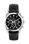 LUCIEN ROCHAT Leman Chronograph Black Leather Strap