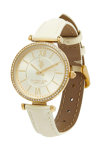 U.S.POLO Scarlet Crystals White Leather Strap