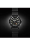 SEIKO 5 Sports Field Deception Automatic Dual Time GMT Black Leather Strap