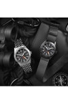 SEIKO 5 Sports Field Deception Automatic Dual Time GMT Black Leather Strap