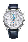 CITIZEN Eco-Drive RadioControlled Chronograph Blue Leather Strap