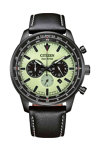 CITIZEN Eco-Drive Chronograph Black Leather Strap