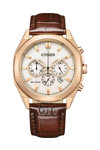 CITIZEN Eco-Drive Chronograph Brown Leather Strap