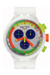 SWATCH Neon Jelly Chronograph White Silicone Strap