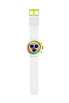 SWATCH Neon Jelly Chronograph White Silicone Strap