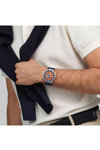 SWATCH Big Bold Irony Orange In The Works Blue Rubber Strap