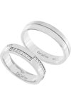 9ct White Gold Wedding Rings with Zircons by FaCaD’oro