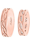 9ct Rose Gold Wedding Rings with Zircons by FaCaD’oro