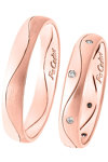 9ct Rose Gold Wedding Rings with Zircons by FaCaD’oro