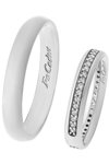 9ct White Gold Wedding Rings with Zircons by FaCaD’oro