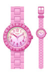 FLIK FLAK Pink Summer Splash with Pink Silicone Strap