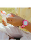 FLIK FLAK Pink Summer Splash with Pink Silicone Strap