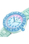 FLIK FLAK Blue Summer Splash with Turqoise Silicone Strap