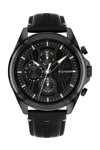 TOMMY HILFIGER Sport Black Leather Strap