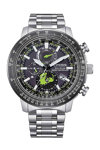 CITIZEN Promaster Eco-Drive RadioControlled Dual Time Silver Stainless Steel Bracelet