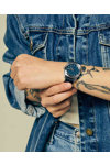 NIXON Medium Time Teller Blue Denim Fabric Strap