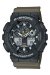 G-SHOCK Dual Time Chronograph Olive Green Rubber Strap