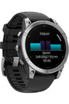 GARMIN Fenix E 47mm Silver with Black Silicone Strap