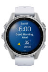 GARMIN Fenix 8 43mm AMOLED Silver with Whitestone Silicone Band