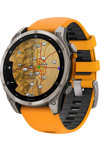 GARMIN Fenix 8 47mm AMOLED Sapphire Titanium with Spark Orange Silicone Band